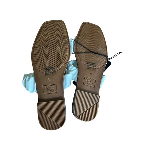 Time And Tru Womens White Ruched Memory Foam Sandals Size 8 - Picture 3 of 7